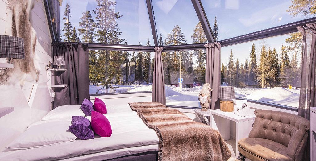 Tour dell'aurora boreale e pernottamento in un Igloo di vetro