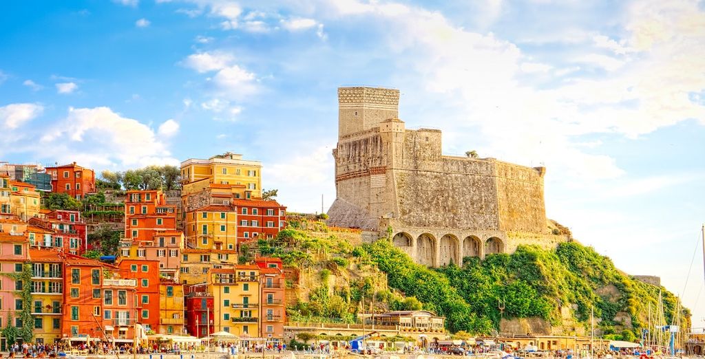 Photograph of Lerici in Italy and its colorful architectures