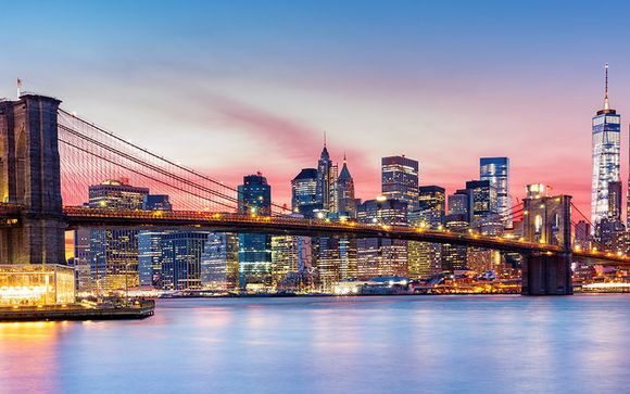 Photographie de la ville cosmopolite de New York et du Pont de Brooklyn