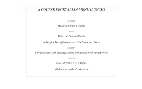 4-Course Lunch Menu Options